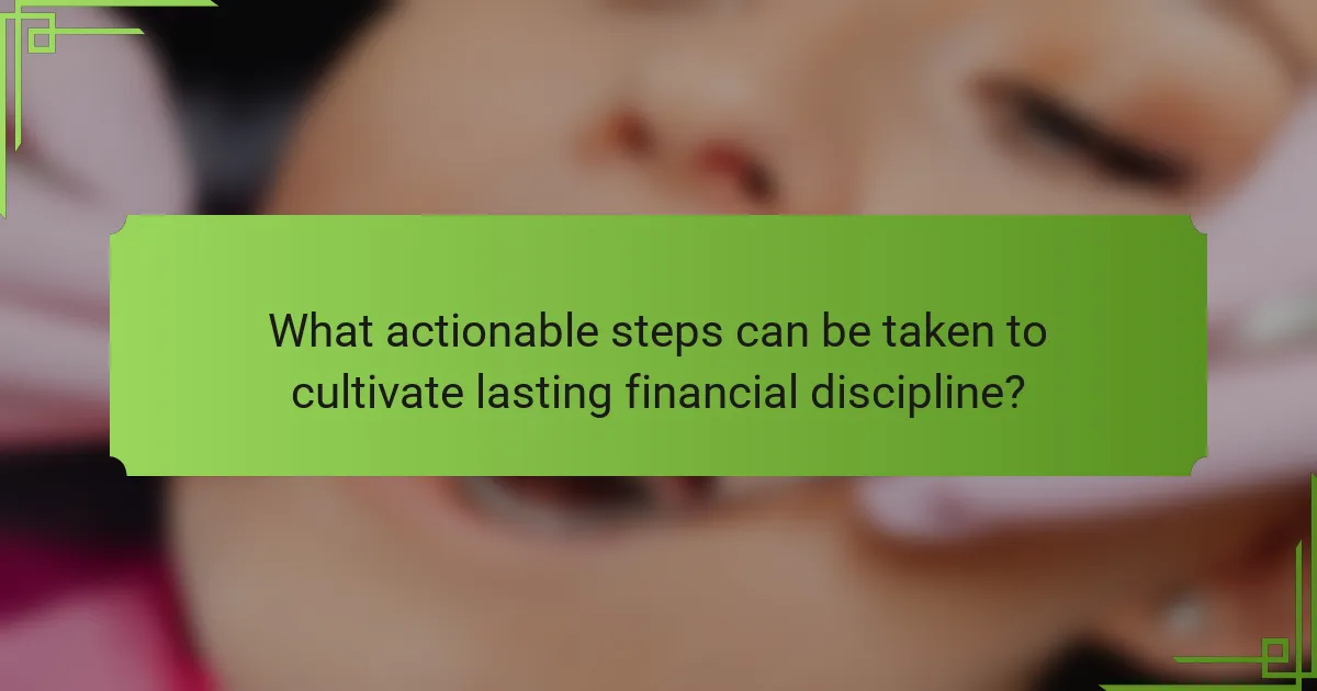 What actionable steps can be taken to cultivate lasting financial discipline?