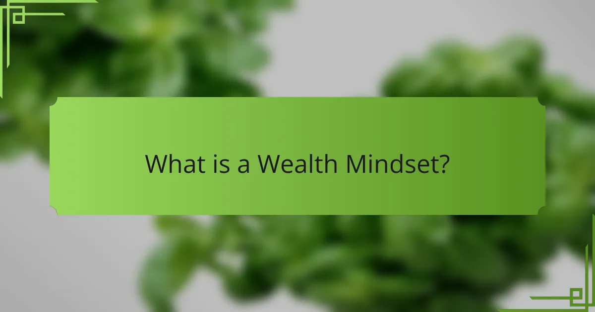 What is a Wealth Mindset?
