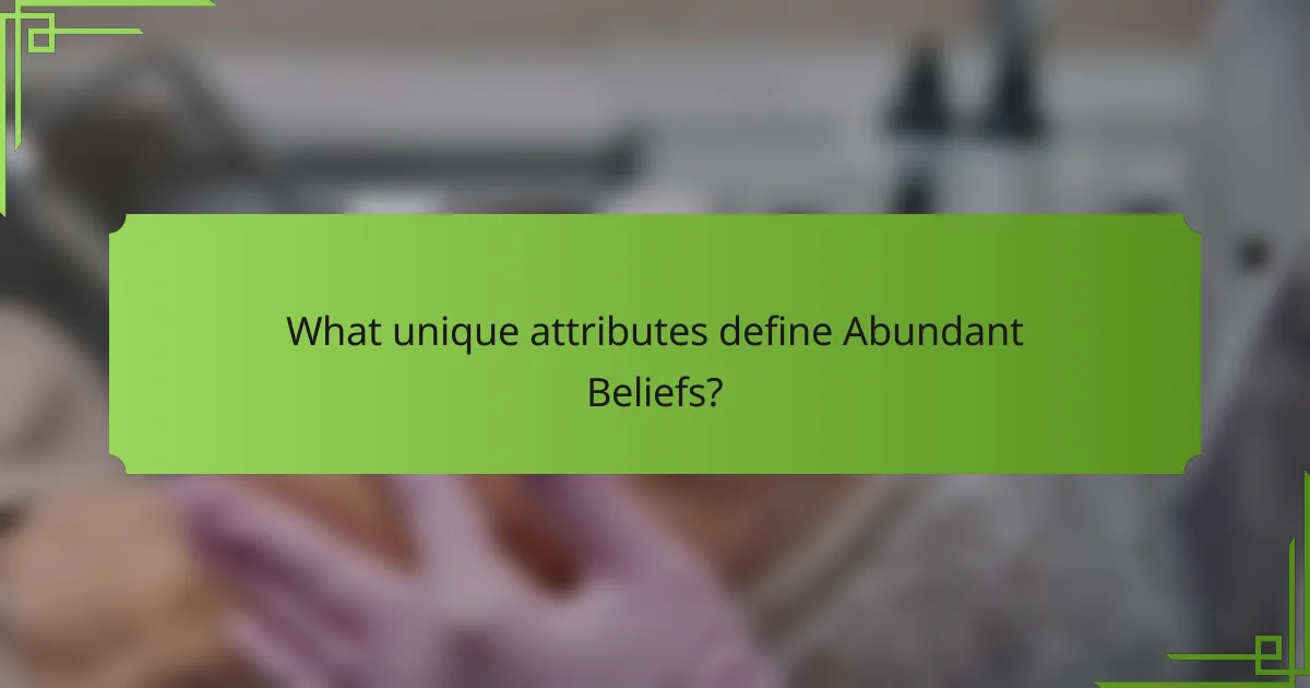 What unique attributes define Abundant Beliefs?
