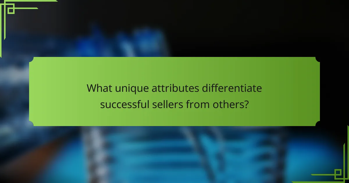 What unique attributes differentiate successful sellers from others?
